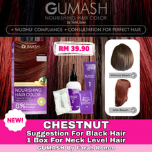 Load image into Gallery viewer, GUMASH Hair Color Wudhu Compliance Pewarna Rambut Sah Solat Tutup Uban Bebas Ammonia Bebas Paraben
