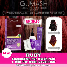 Load image into Gallery viewer, GUMASH Hair Color Wudhu Compliance Pewarna Rambut Sah Solat Tutup Uban Bebas Ammonia Bebas Paraben
