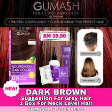Load image into Gallery viewer, GUMASH Hair Color Wudhu Compliance Pewarna Rambut Sah Solat Tutup Uban Bebas Ammonia Bebas Paraben
